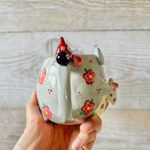 LNY TOTORO MUG with bunny and Daruma bunny friends