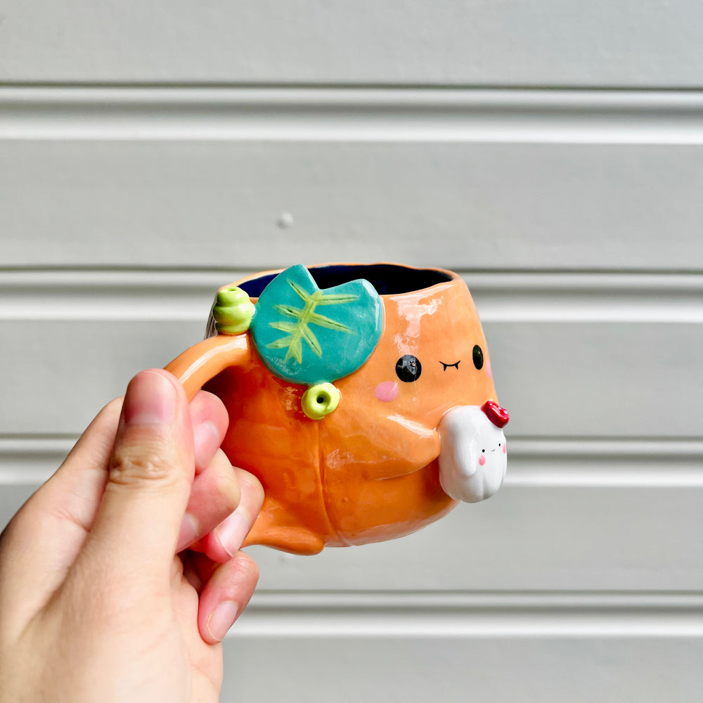 Halloween pumpkin mug with ghost friend, photo 6 of 8