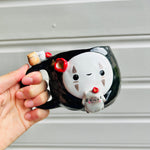 No Face mug with cat friends