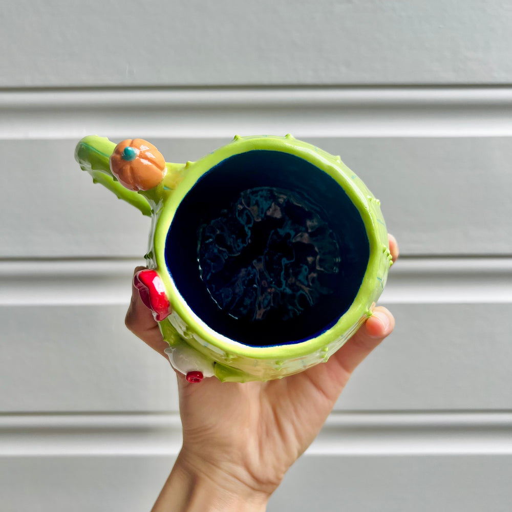 Halloween cactus mug with ghost friend, photo 5 of 6