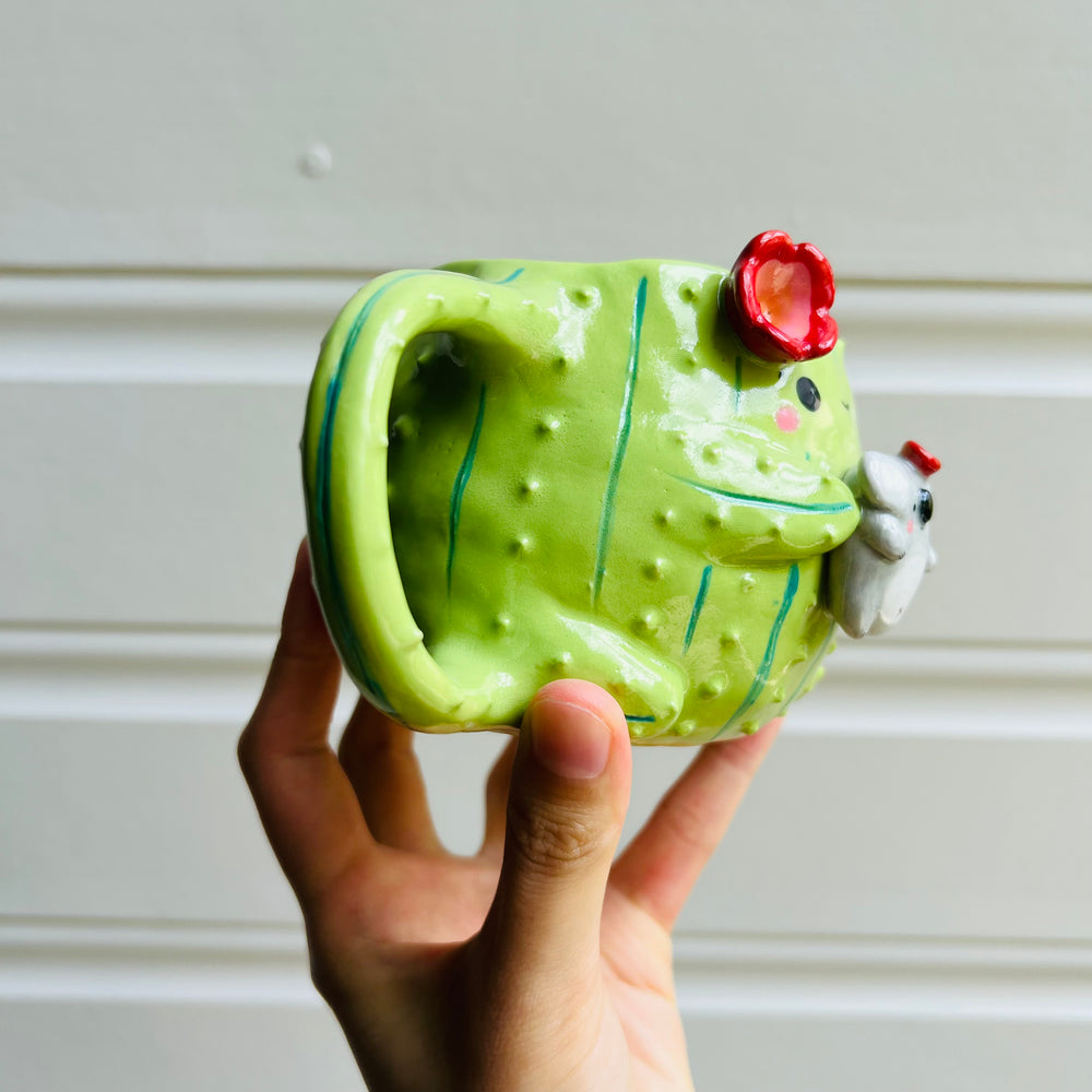 Flowery Cactus Mug with Koala friend, photo 2 of 5