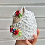 LARGE flowery llama pot