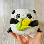 PANDA POT with corn cob friend