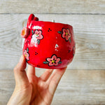 LNY Daruma Bunny mug with bunny friends