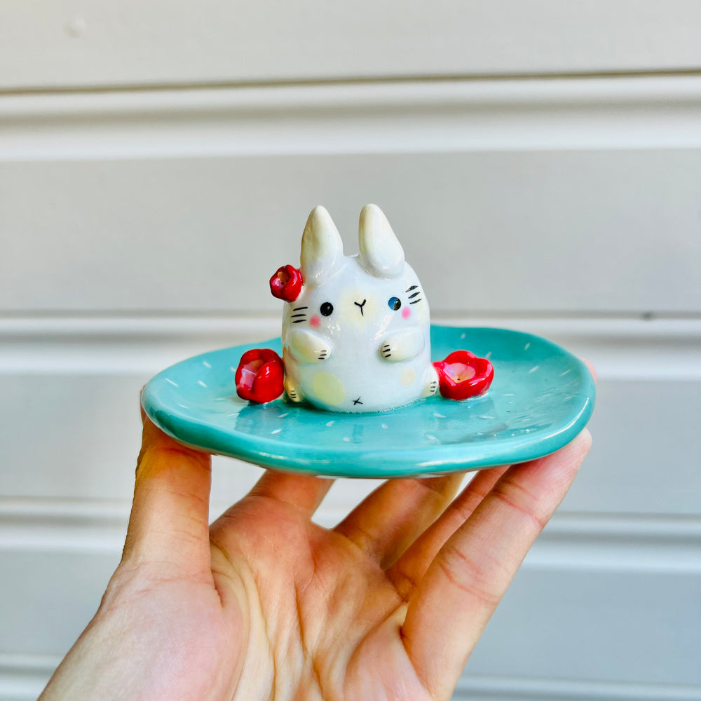 2 in 1 BUNNY vase trinket dish, photo 1 of 4