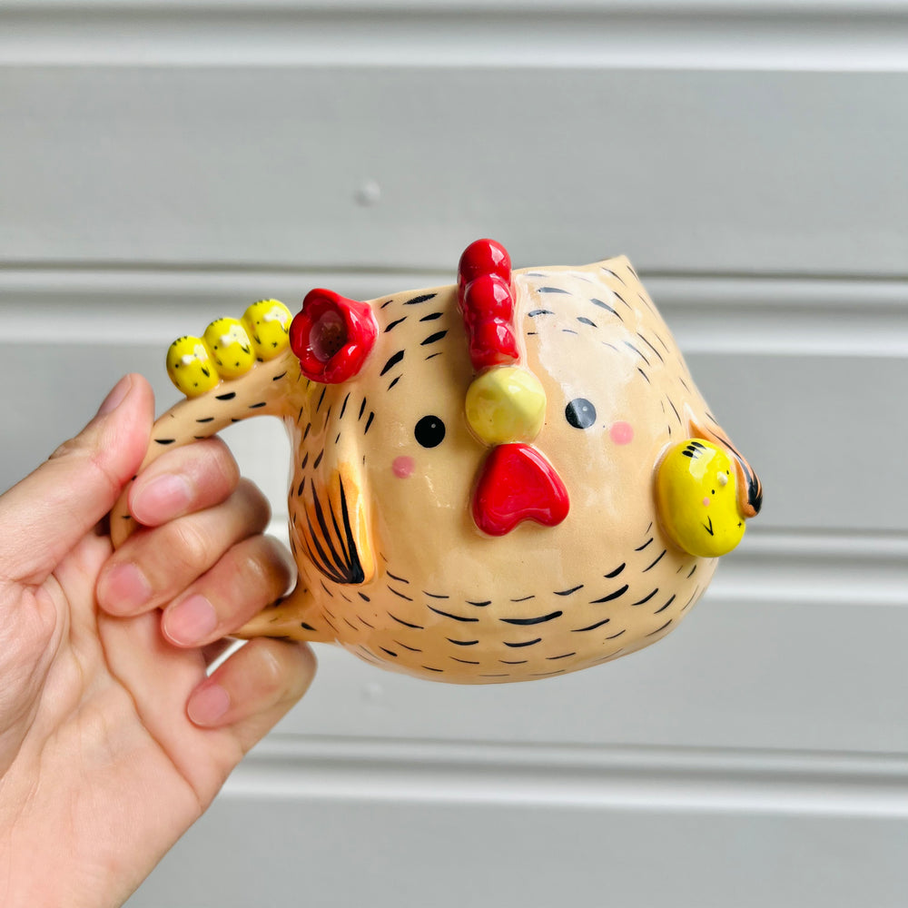 Orange chicken mug with chicks, photo 6 of 8