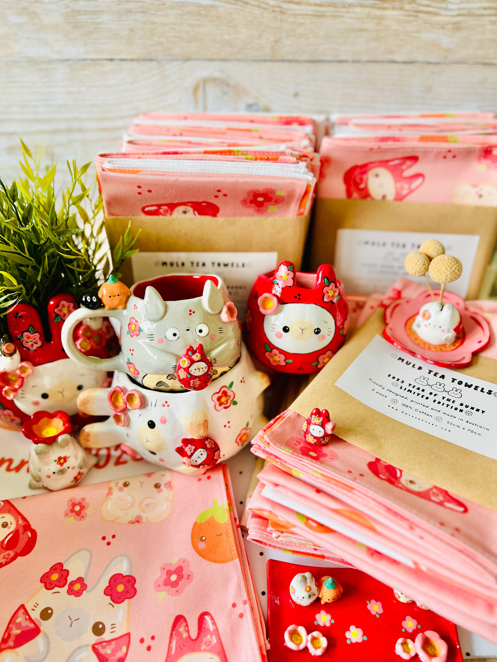 2 PACK LNY Year of the Bunny 2023 Tea Towels - limited edition, photo 4 of 10
