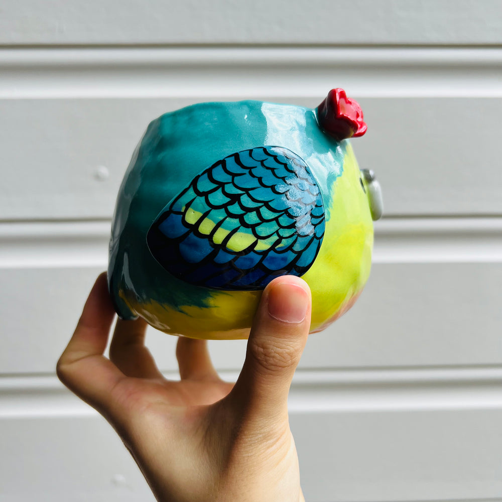 Orange Bellied parrot pot, photo 2 of 11