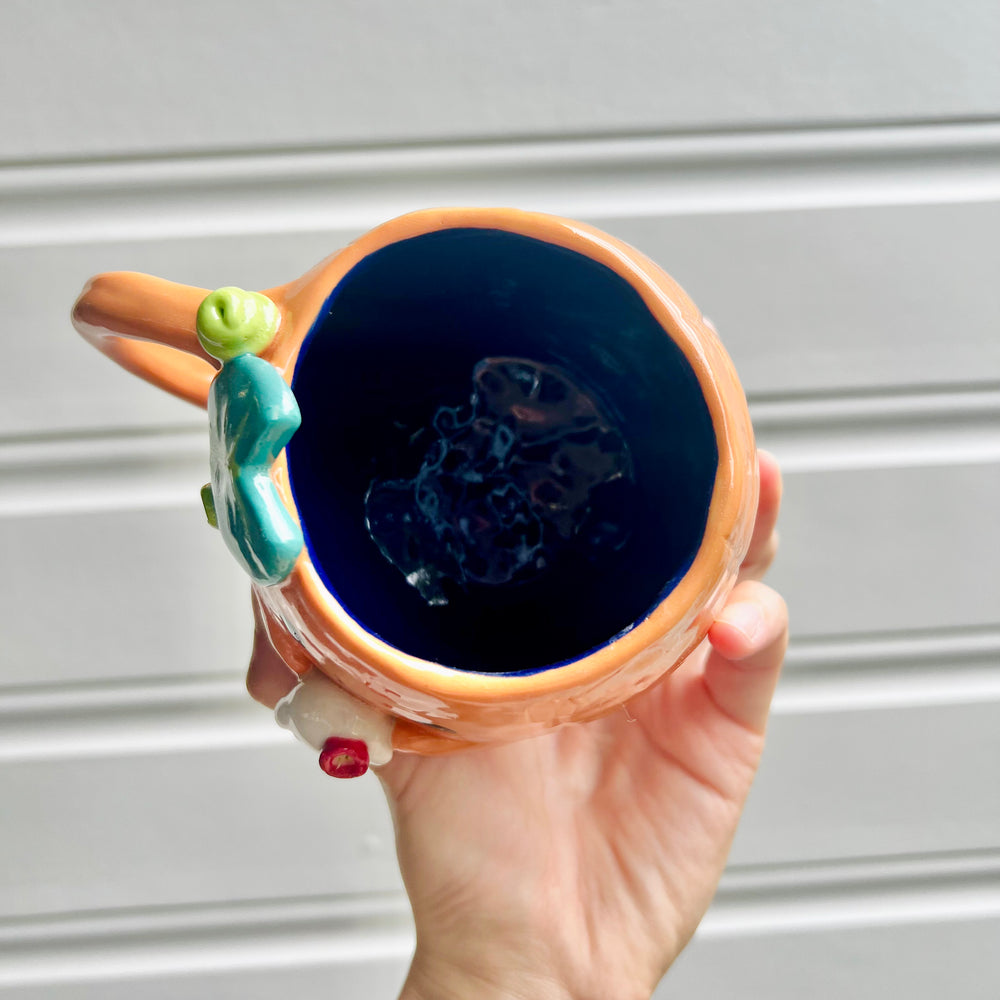 Halloween pumpkin mug with ghost friend, photo 5 of 8
