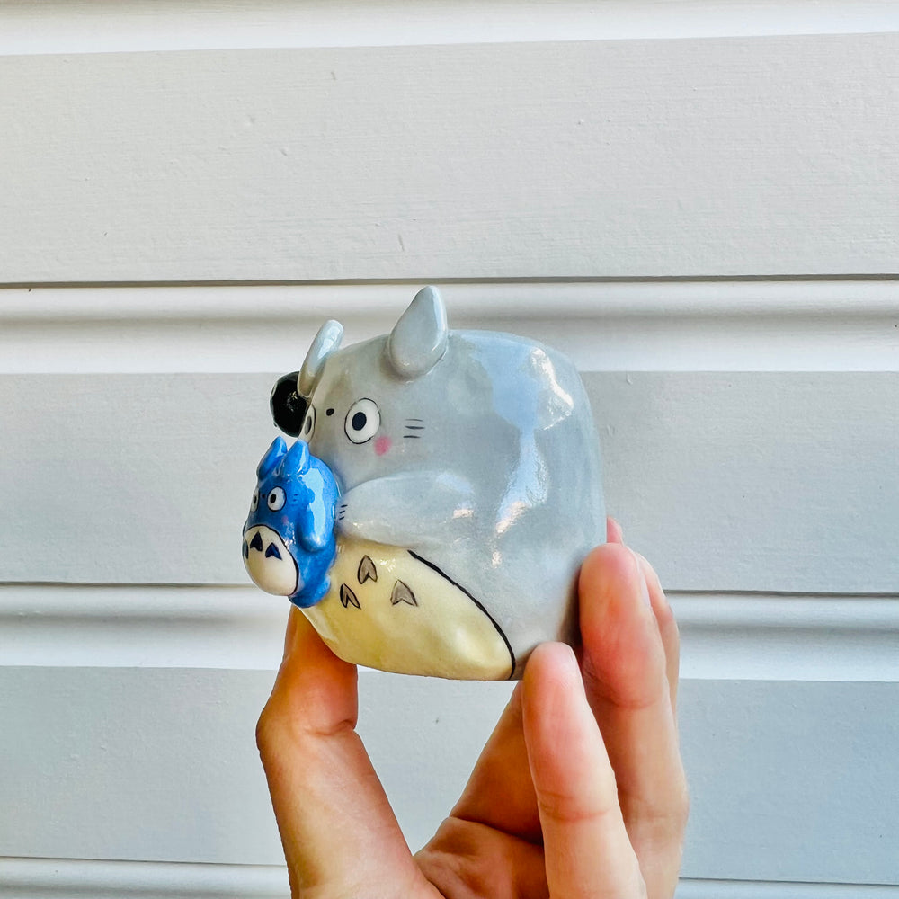 MINIS Totoro with blue Totoro and soot sprite friend, photo 2 of 5