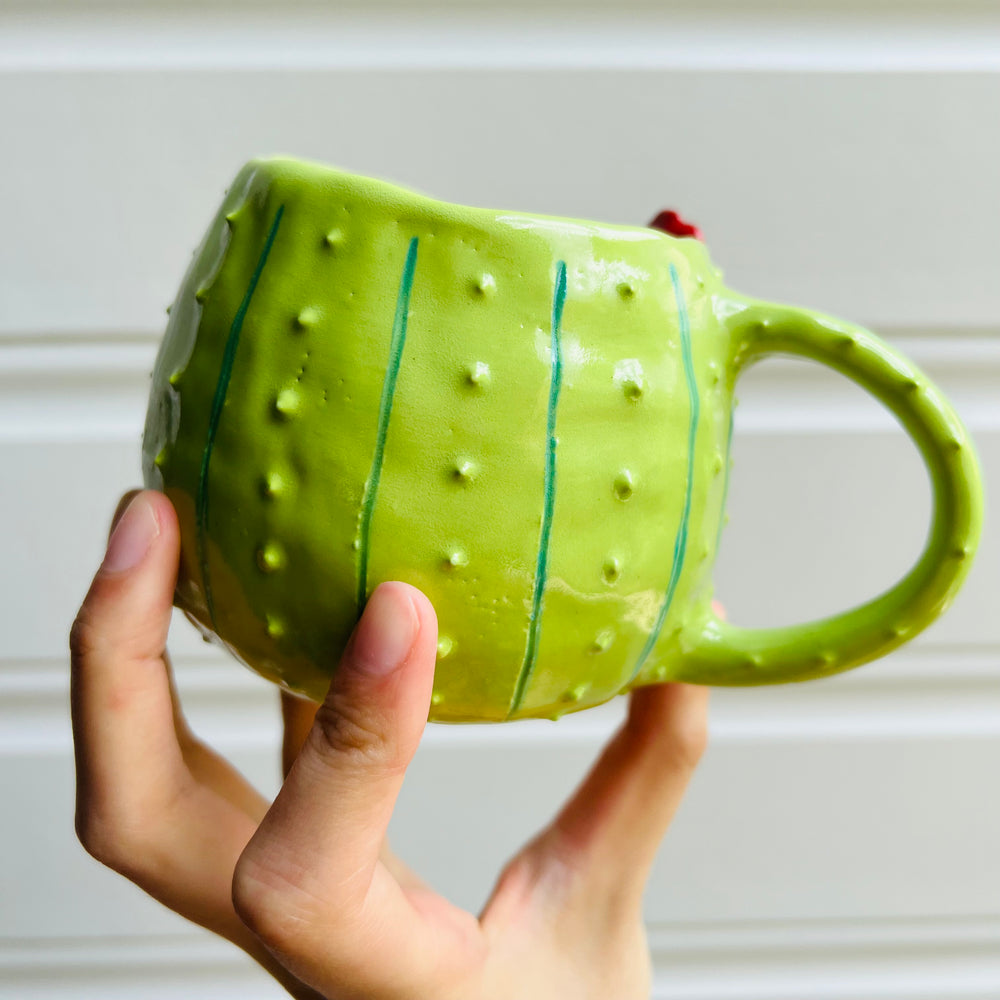 Flowery cactus mug with koala friend, photo 4 of 5