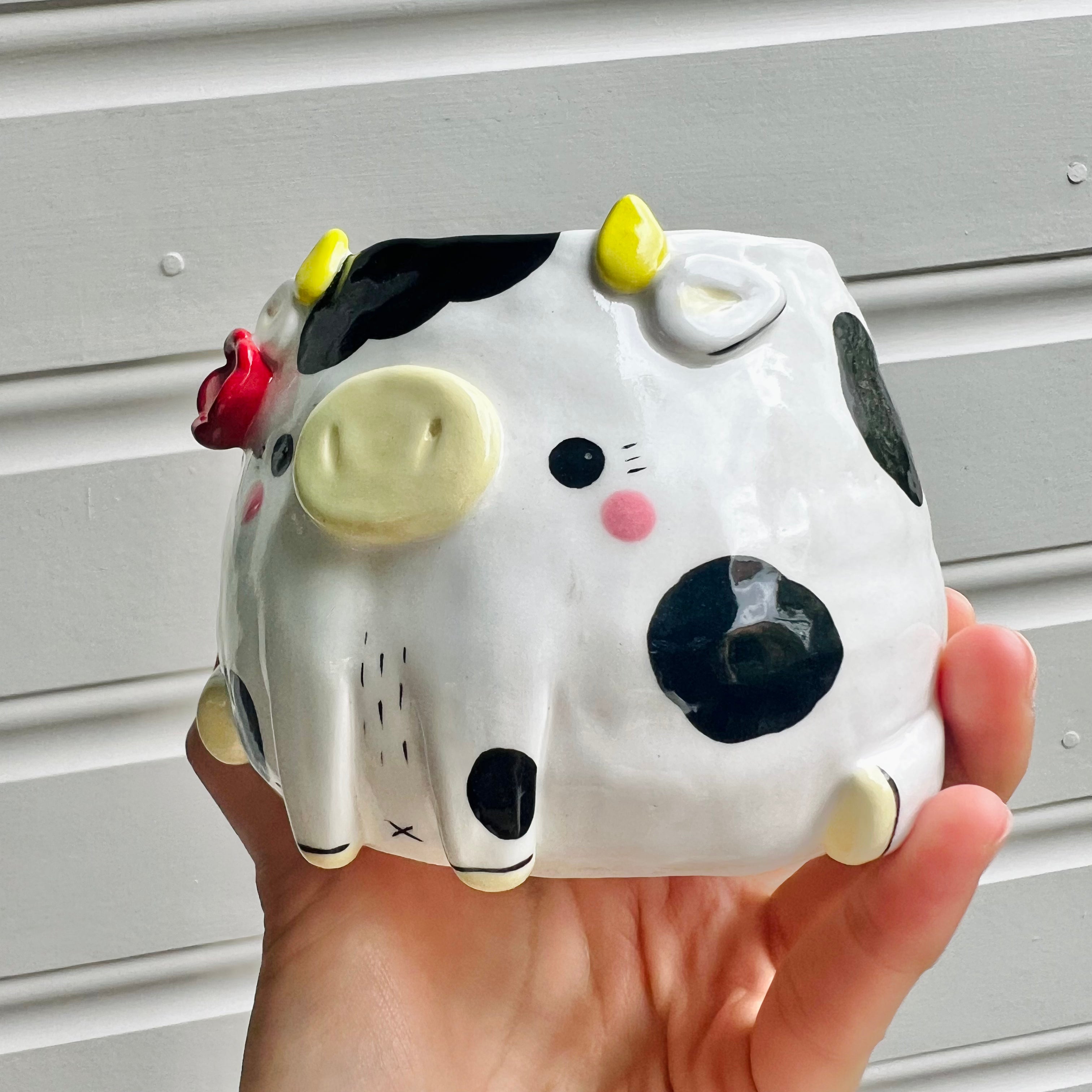 Flowery cow pot