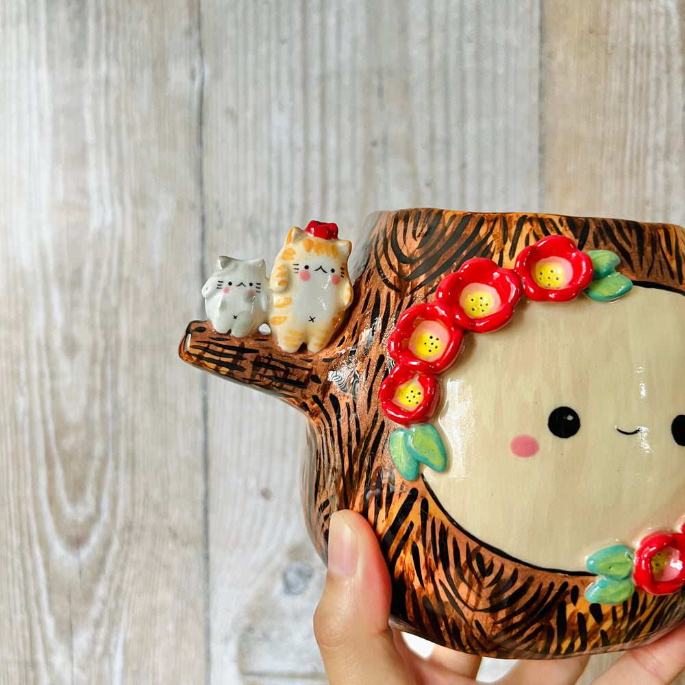 HAPPY TREE POT with cat friends, photo 6 of 8