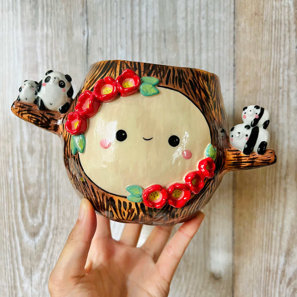 HAPPY TREE POT with panda friends