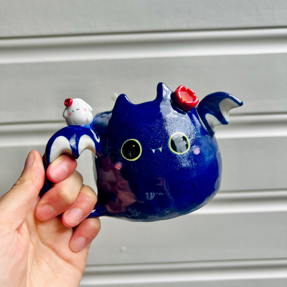 Halloween bat mug with ghost friend, photo 7 of 8