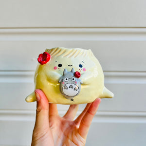 Dumpling VASE with Totoro friend