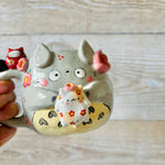 LNY TOTORO MUG with Cat and Daruma cat friends