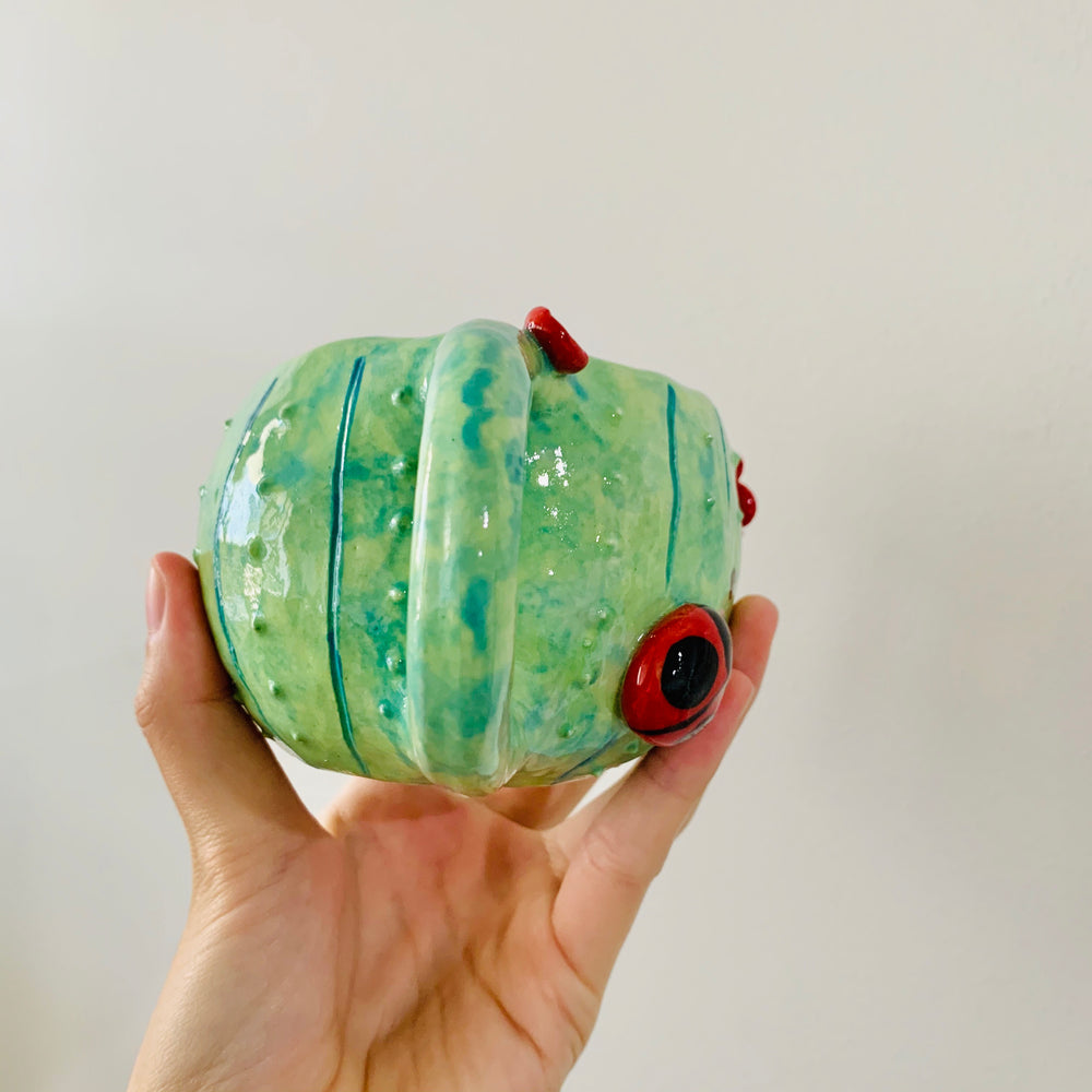 Flowery cactus mug with lady bug friend - approx. 250ml, photo 4 of 6