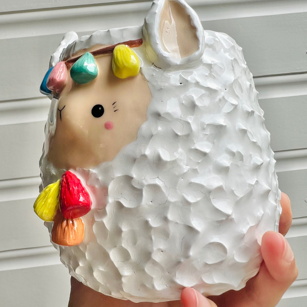 LARGE tassel llama pot, photo 6 of 9