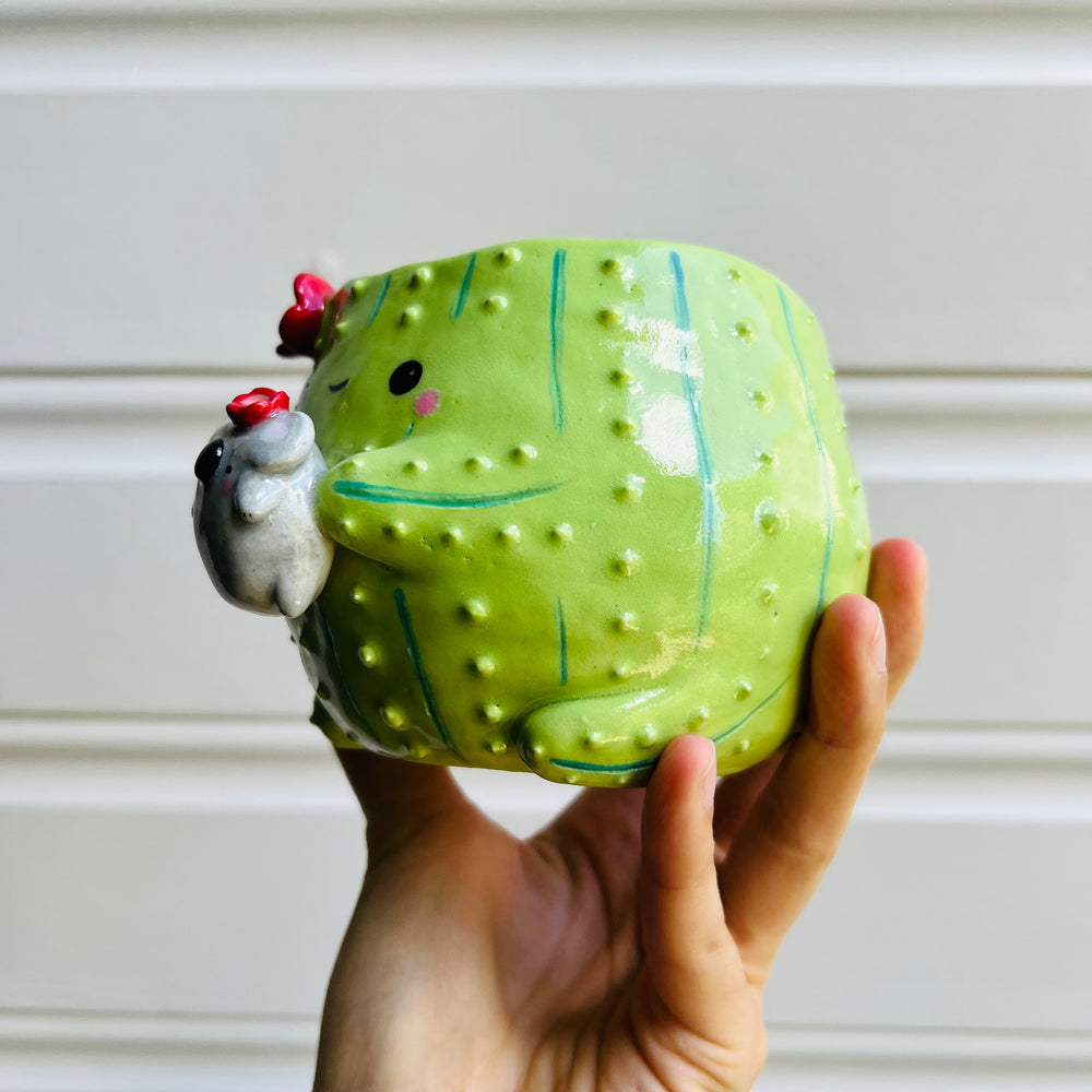 Flowery Cactus pot with koala friend, photo 3 of 5
