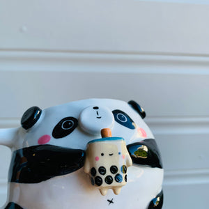 Panda mug with bubble tea friend