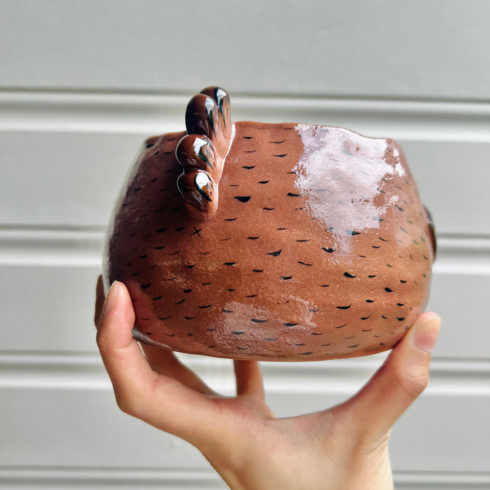 LARGE brown chick crown chicken pot, photo 4 of 8