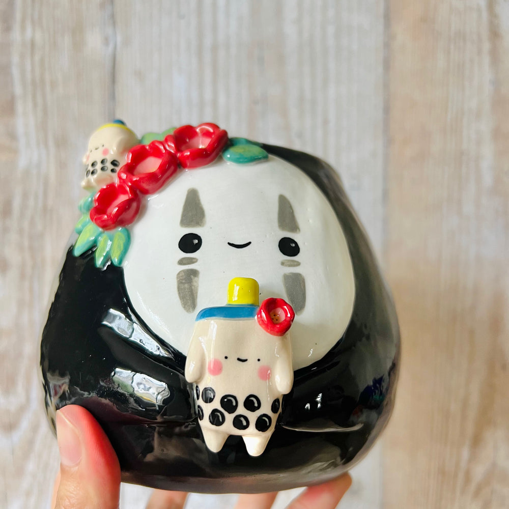 Flowery NO FACE POT with bubble tea friends, photo 9 of 9