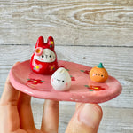 Pink LNY round bunny trinket dish