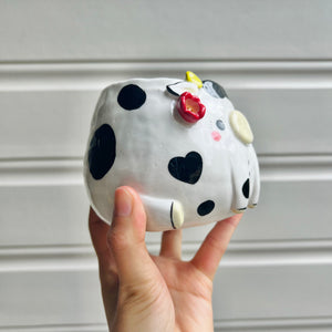 Flowery cow pot