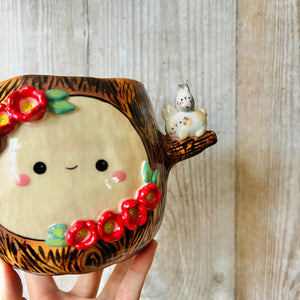 HAPPY TREE POT with Bunny friends