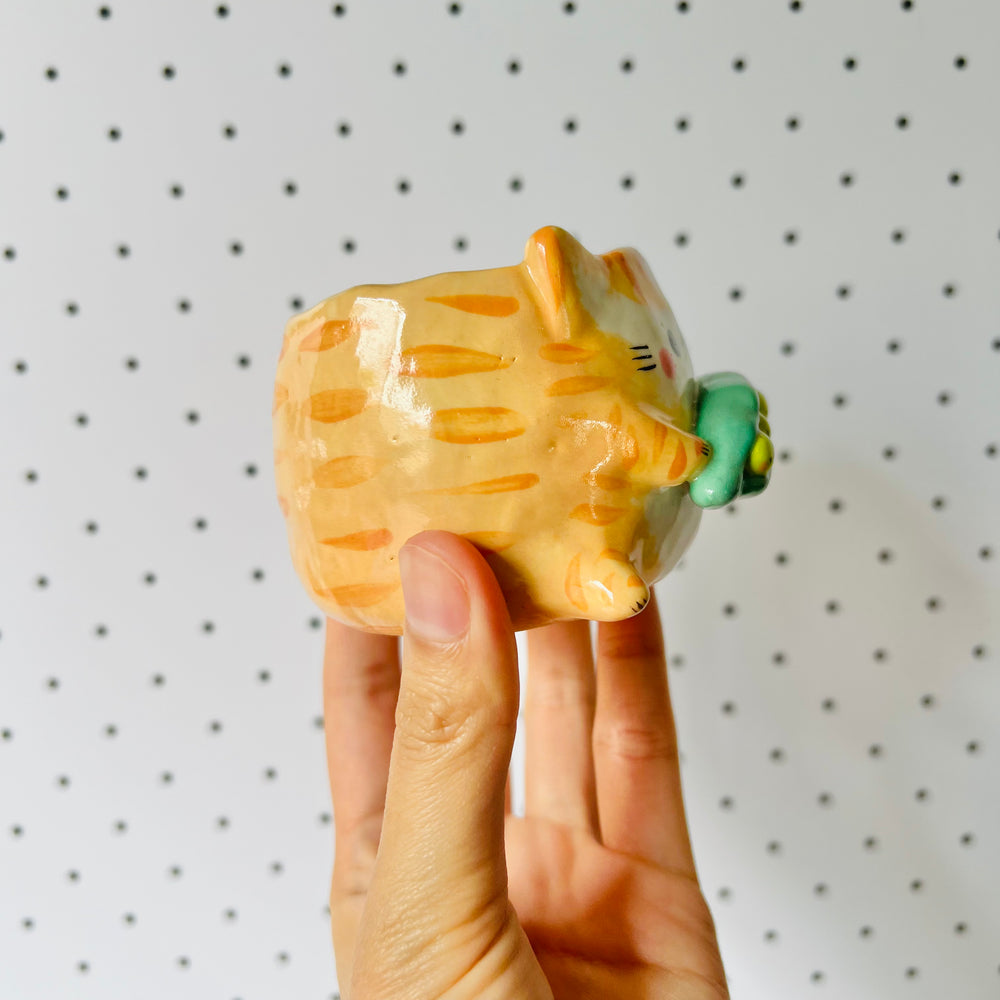 MINI ginger kitty pot with peas in a pod friends, photo 2 of 6