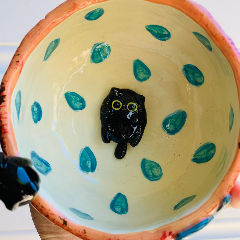 Pumpkin  bowl with black kitty friends, photo 5 of 8
