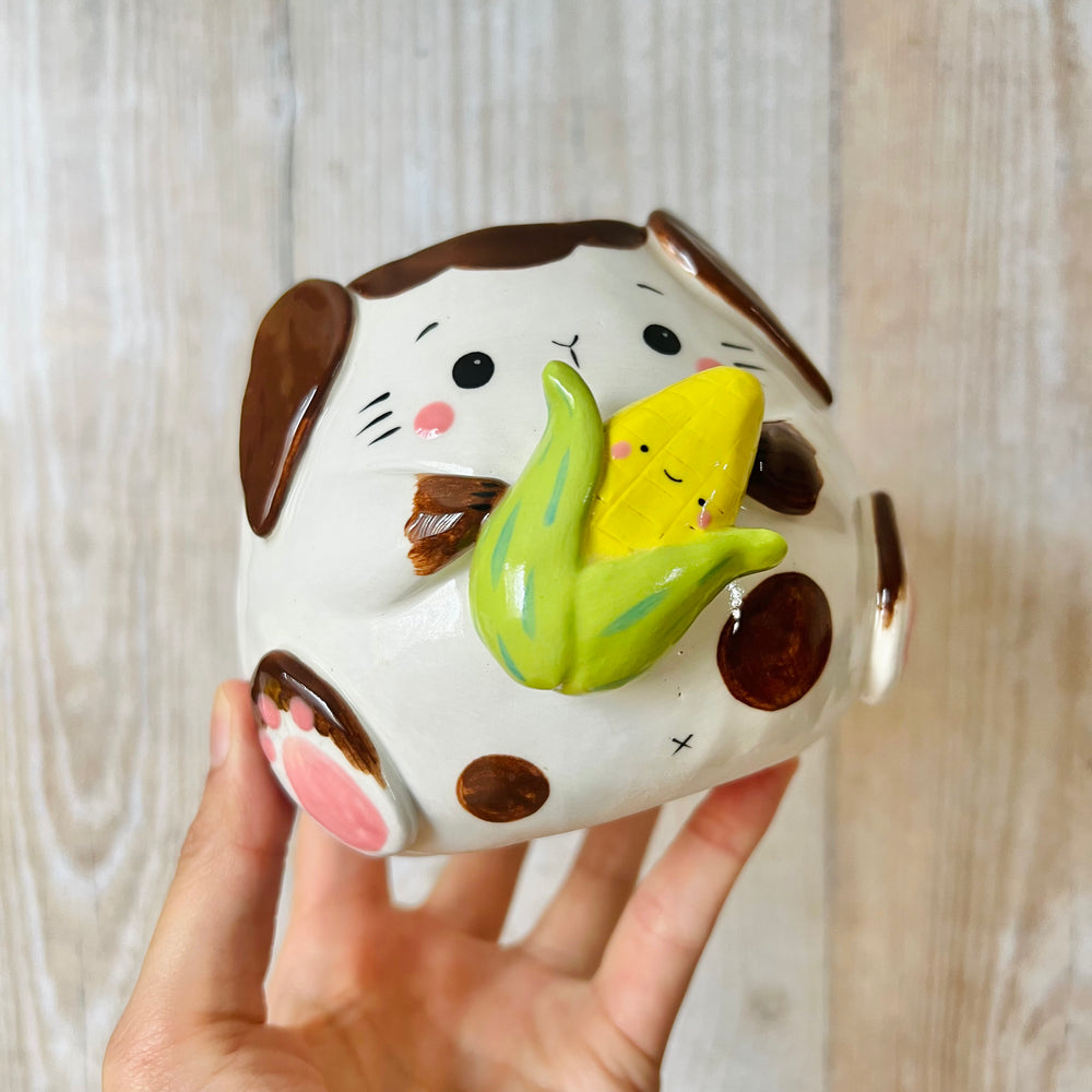 BUNNY POT with corn cob friend, photo 7 of 7