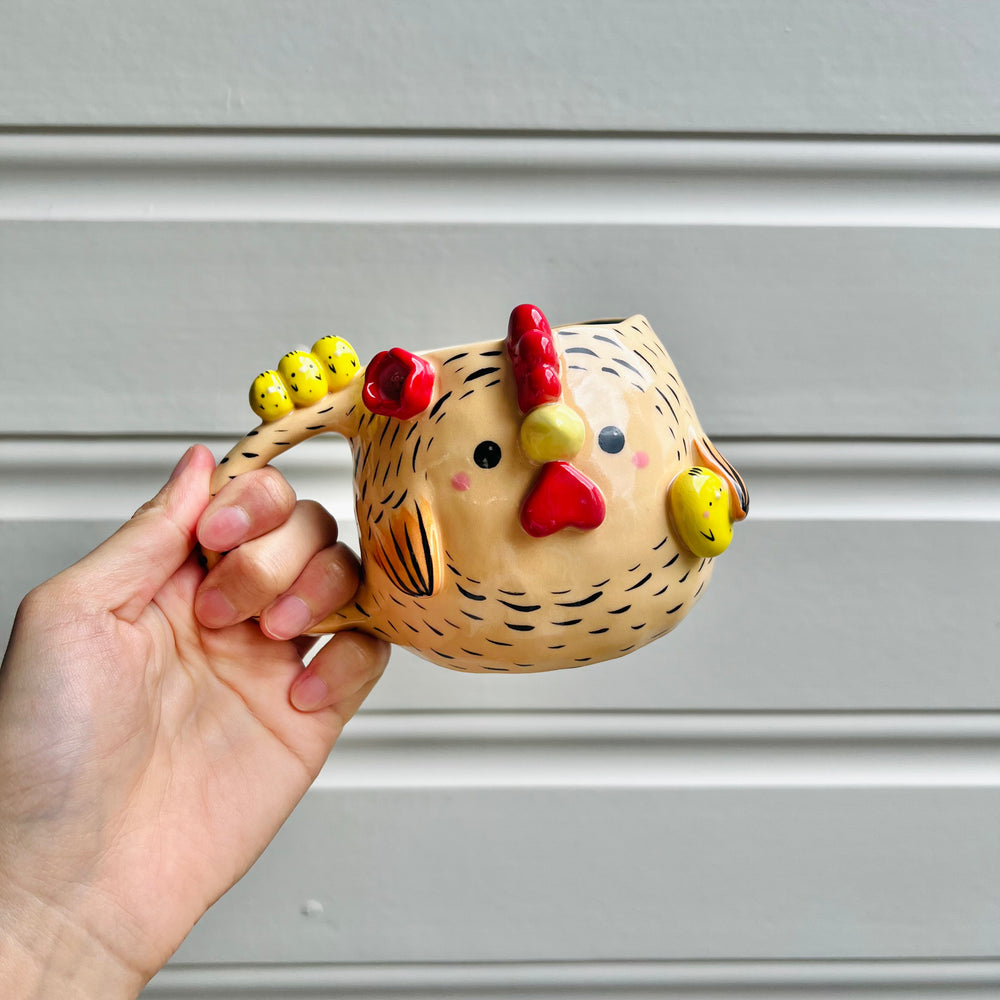 Orange chicken mug with chicks, photo 6 of 7
