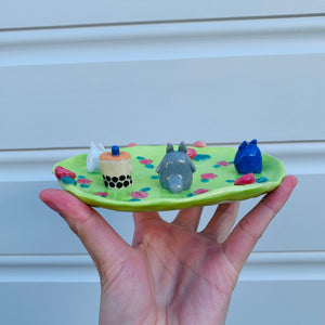 Totoro & friends & bubble tea trinket dish