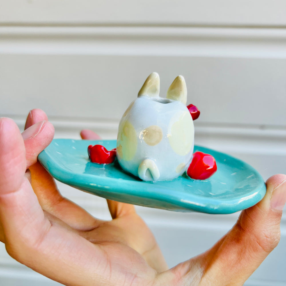 2 in 1 BUNNY vase trinket dish, photo 3 of 4