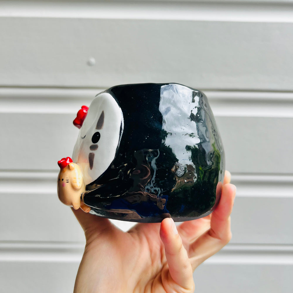 No Face mug with ginger cat friend, photo 3 of 6