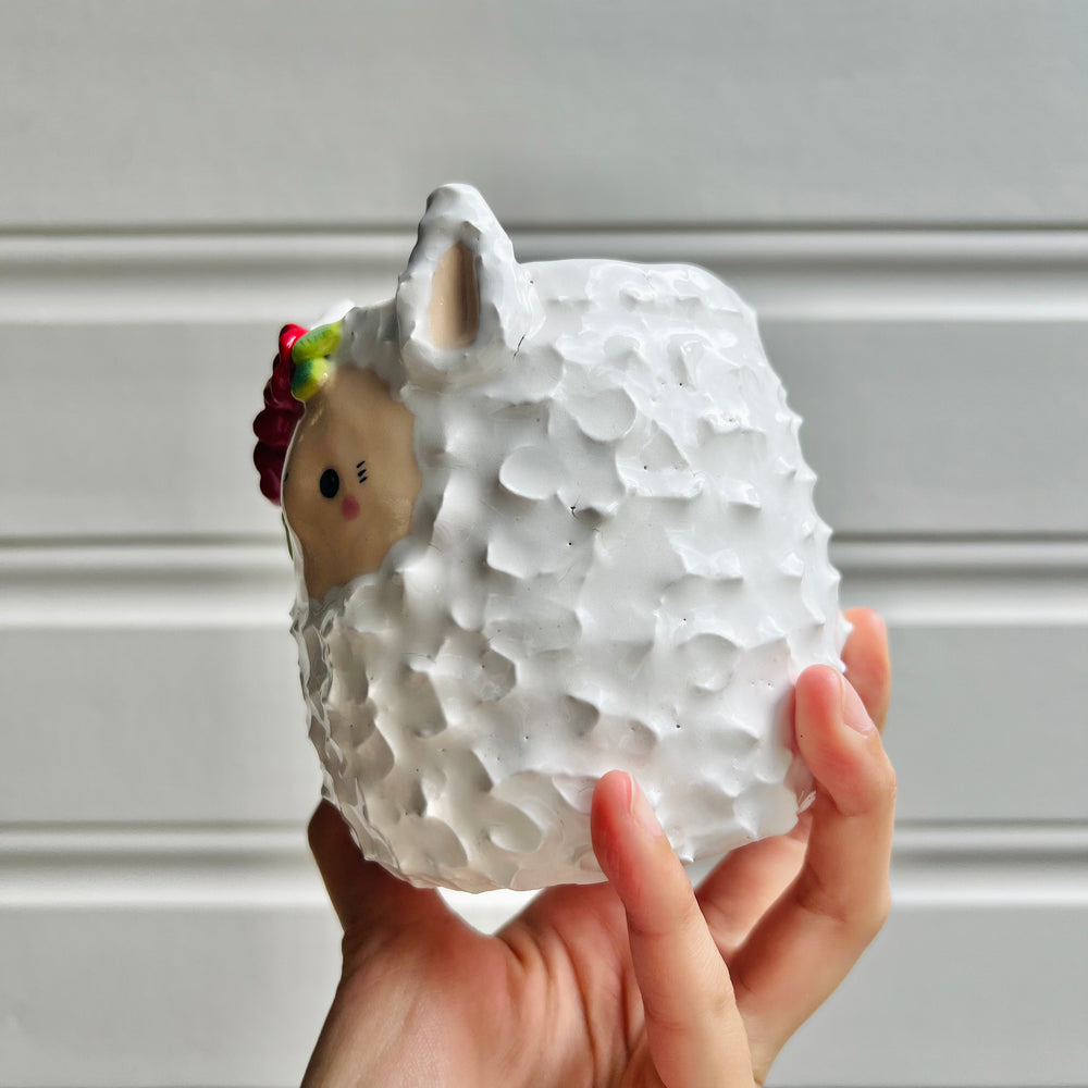 Flowery llama pot, photo 3 of 7