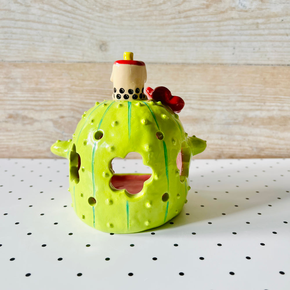 Cactus bubble tea candle holder, photo 6 of 8