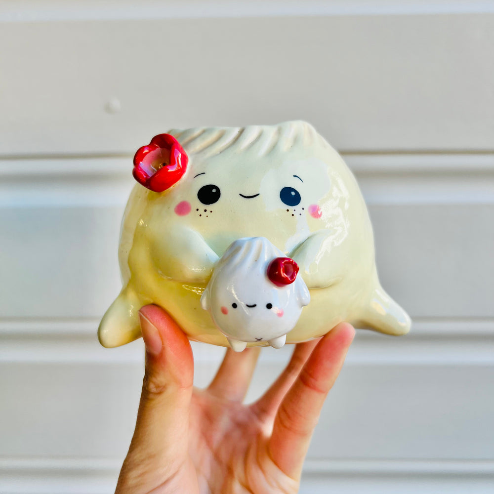 Smaller dumpling VASE with dumpling friend, photo 1 of 4