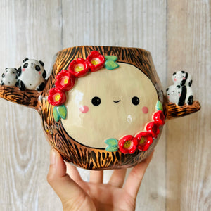 HAPPY TREE POT with panda friends