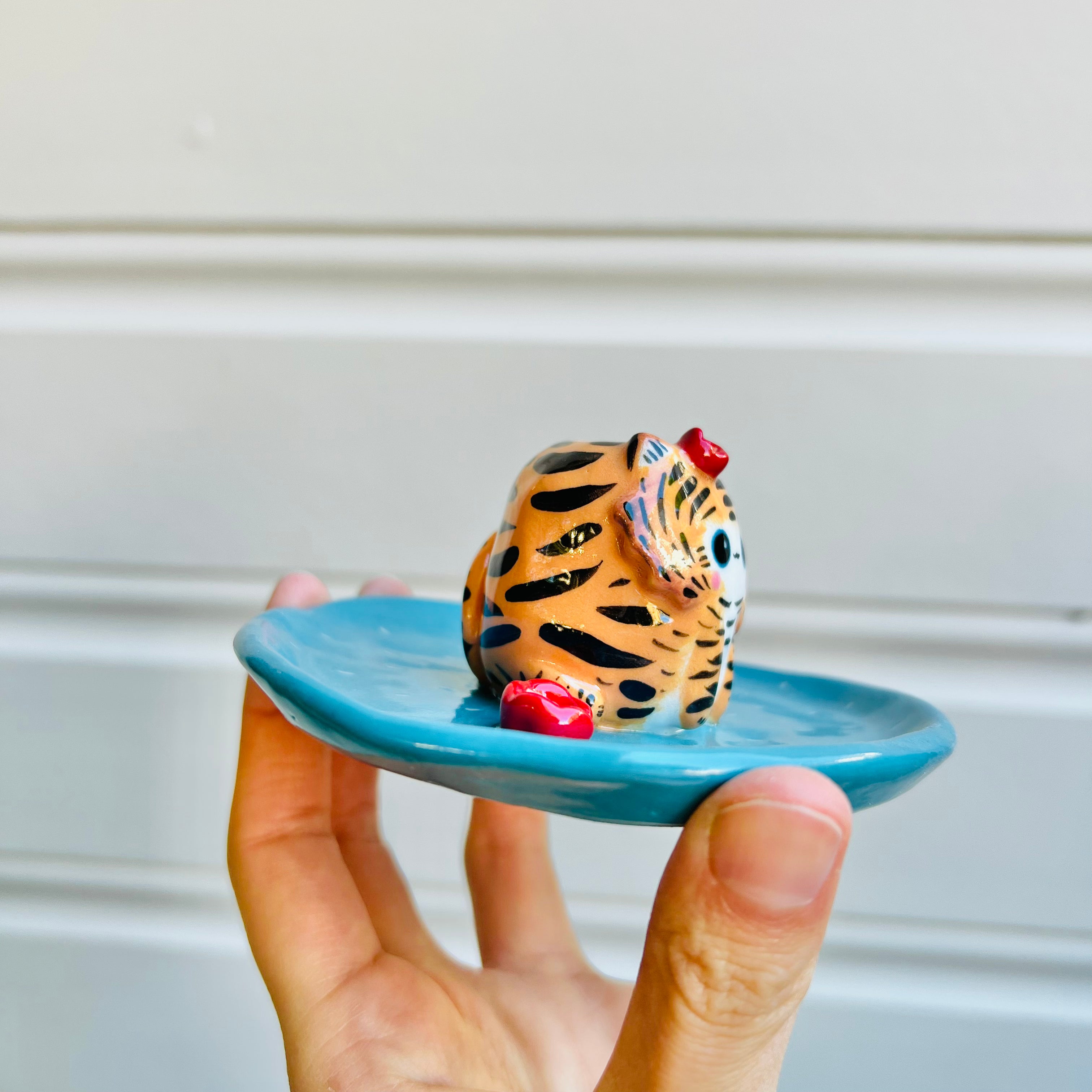 2 in 1 TIGER vase trinket dish