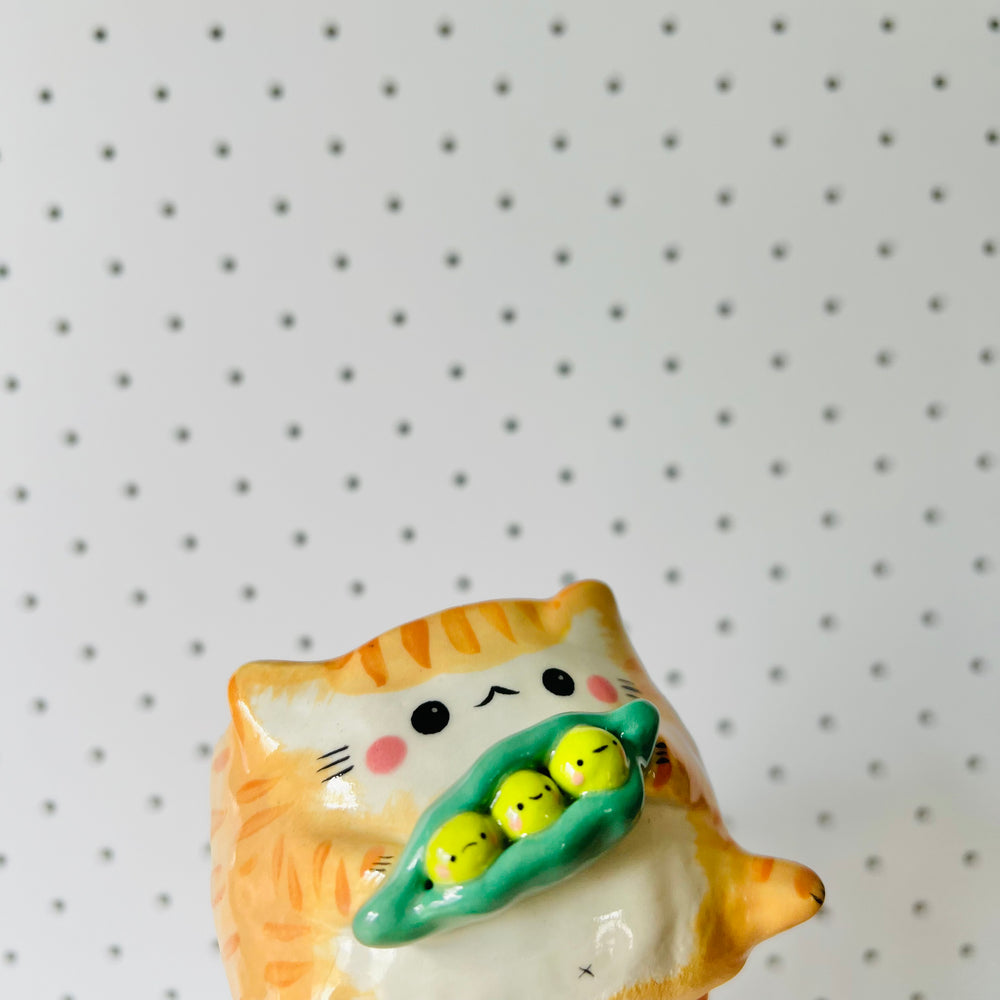 MINI ginger kitty pot with peas in a pod friends, photo 6 of 6
