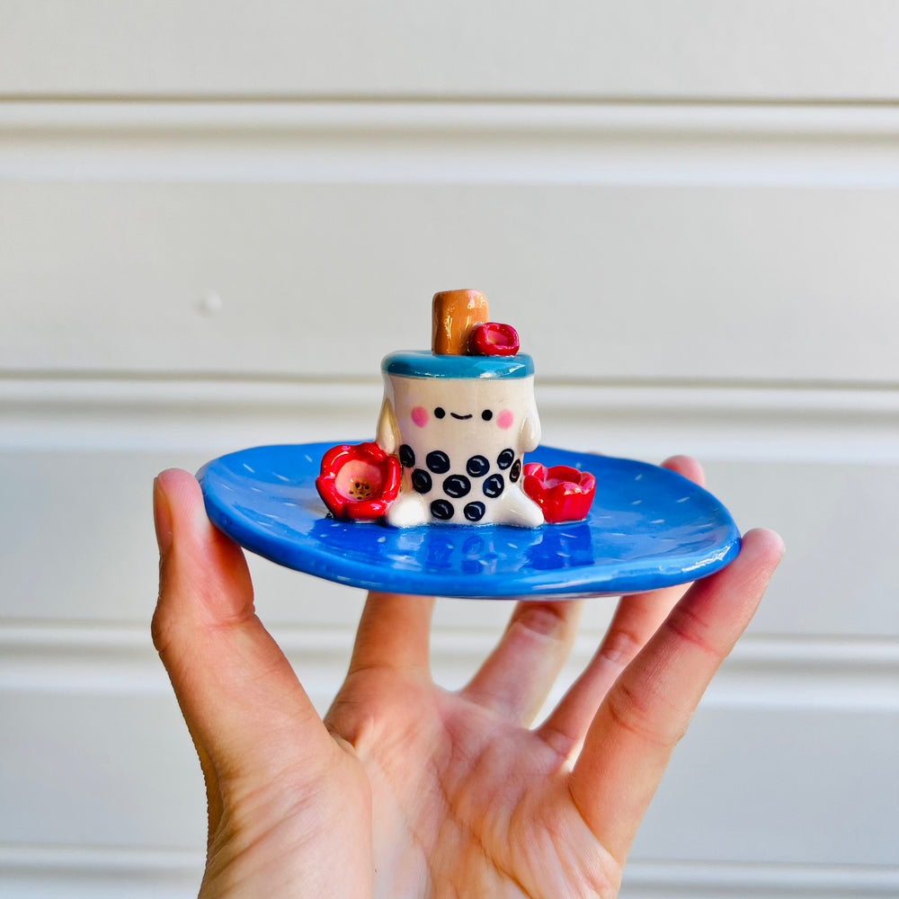 2 in 1 BUBBLE TEA vase trinket dish, photo 1 of 4