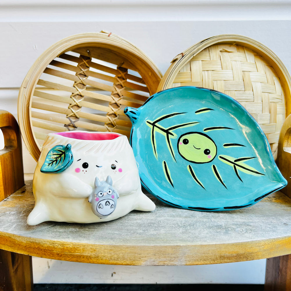 Dumpling POT with Totoro friend & matching dish, photo 1 of 4