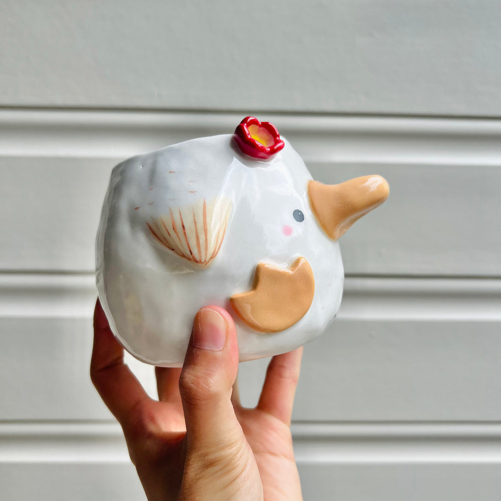 Flowery duck pot with duck friend, photo 2 of 7