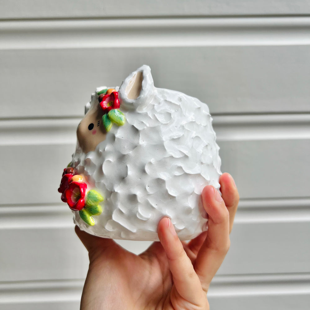 Flowery llama pot, photo 3 of 10