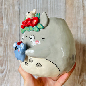 Flowery TOTOR POT with Koala friends