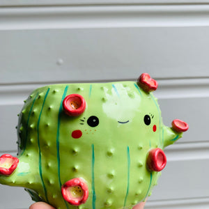 Flowery cactus pot