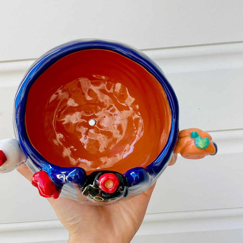 LARGE Halloween bat pot with Halloween friends, photo 5 of 11